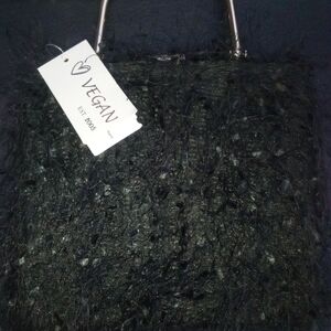 Black Textured Women's Bag